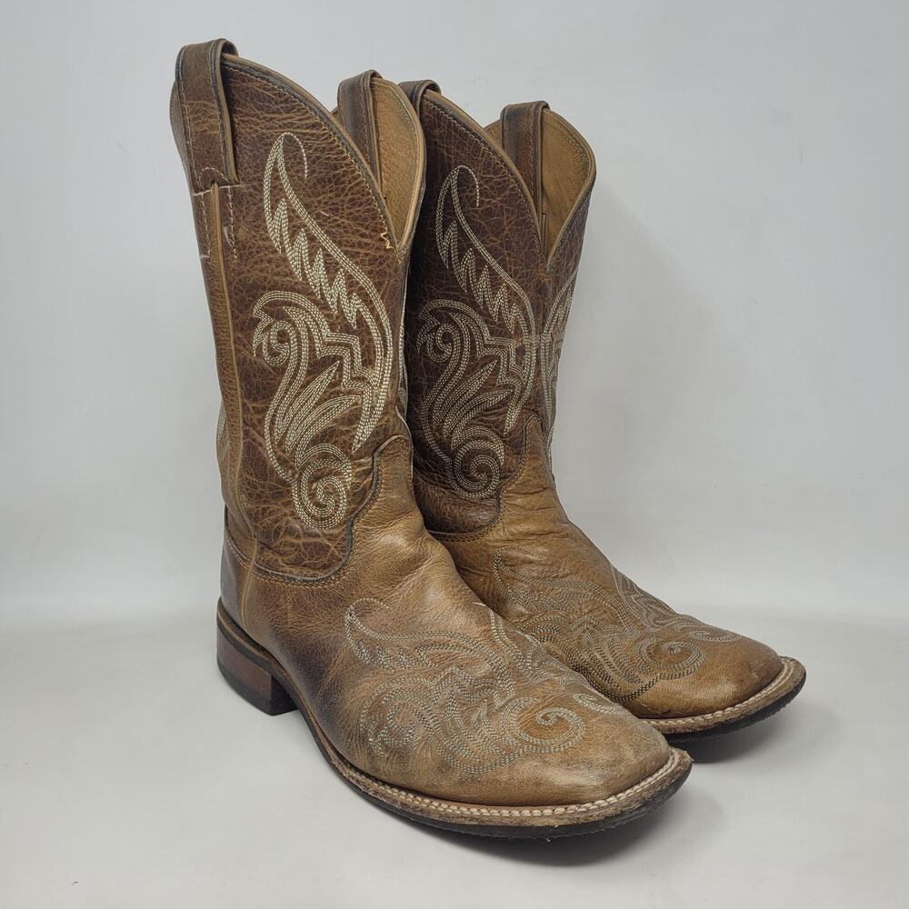 Justin Boots 8.5B Brown Leather Western Cowgirl Bent Rail Llano Rodeo USA BRL212